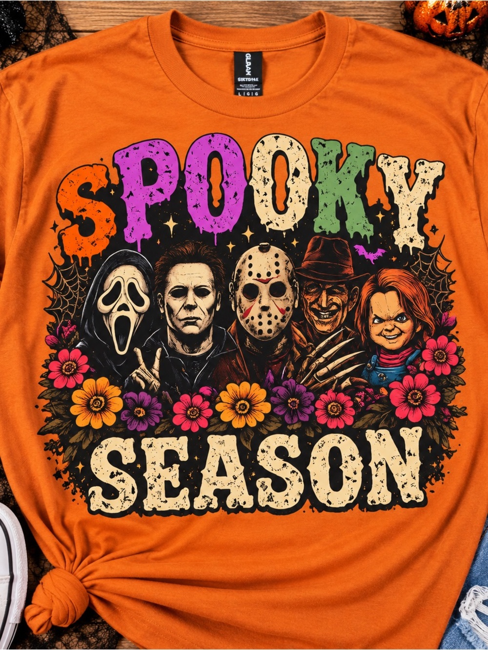 Spooky Season Kids' Orange Halloween Costume Tee